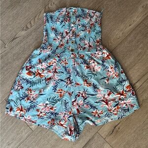 Garage Floral Jumpsuit in Blue and Red